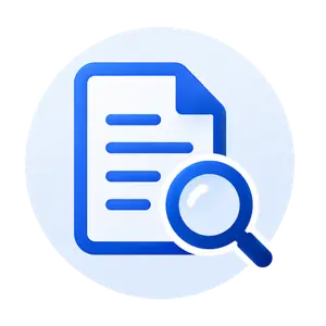 読み取りやすい構成の文書検索アイコン